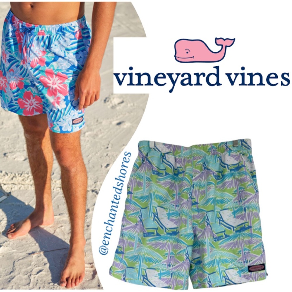 Vineyard Vines Swim Trunks Shorts Lounge Beach Pool Cruise Blue Green Size Large